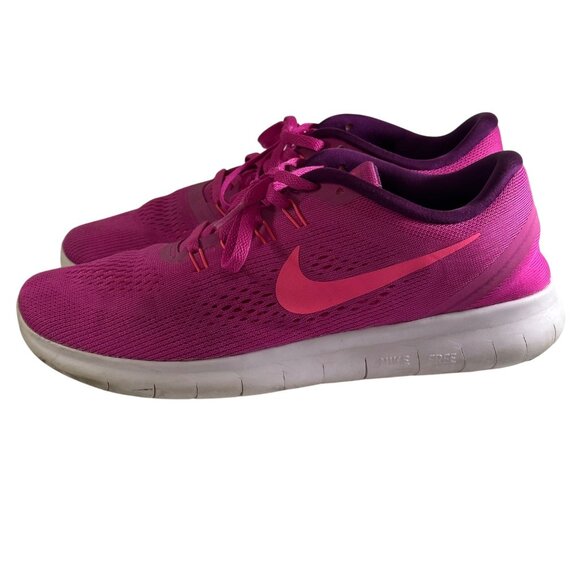 Nike Free RN Women's Size 9.5 Running Shoes Fire Pink 831509-601 Athleisure - Picture 7 of 12